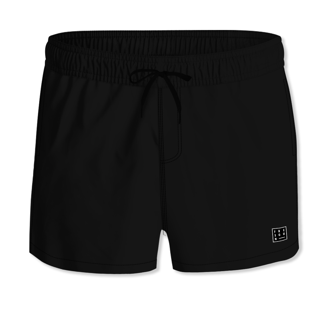 Short de bain Noir homme Uni Poches | Freegun