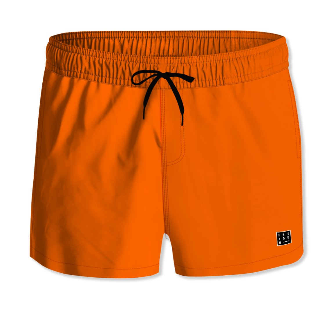 Short de bain Orange Fluo homme Uni Poches | Freegun