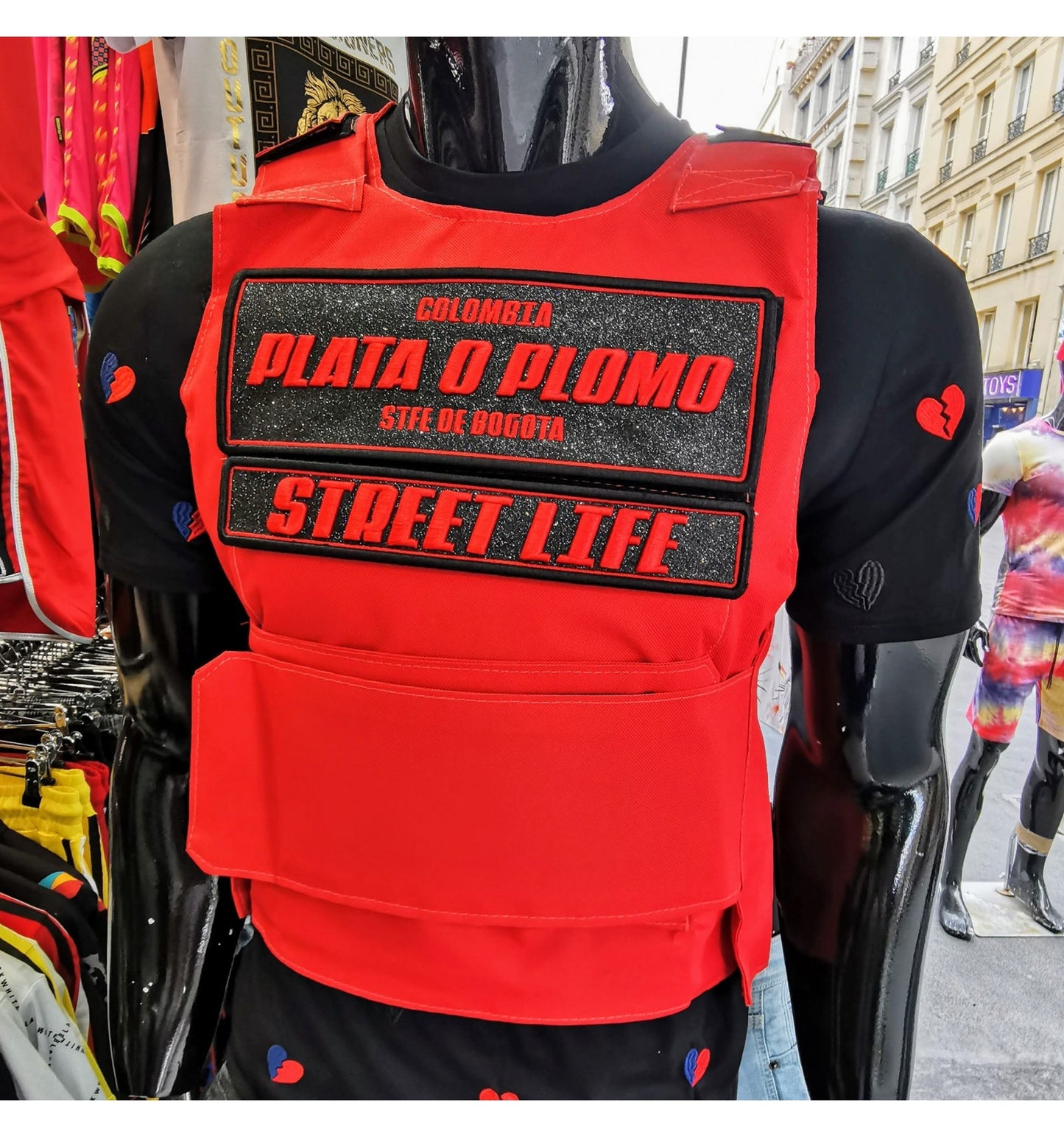 Gilet Streetwear “Plata o Plomo” – Full Black – Urbain & Ajustable