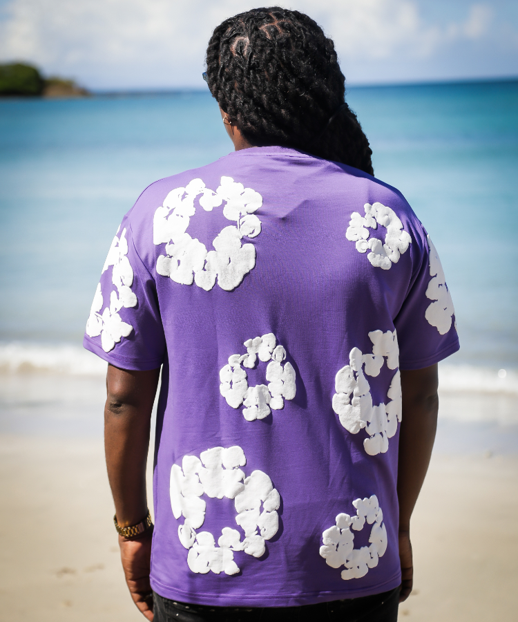 T-SHIRT Regular Denim floral pattern