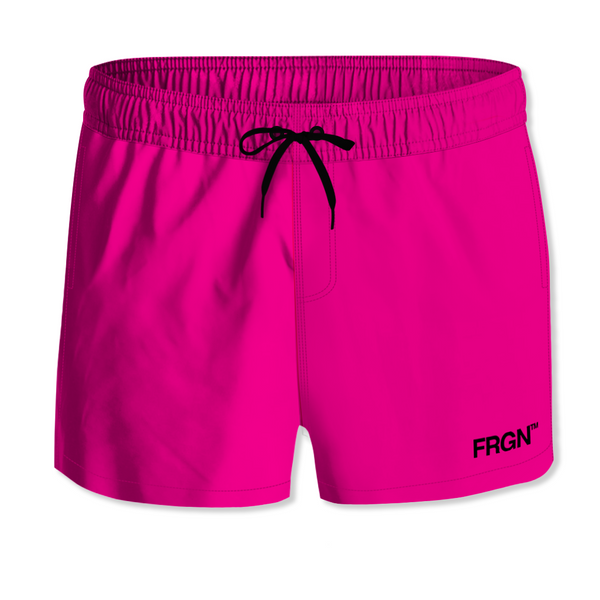 Short de bain Rose Fluo homme Uni Poches | Freegun