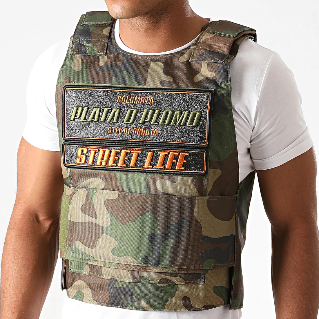 Gilet Streetwear “Plata o Plomo” – Full Black – Urbain & Ajustable
