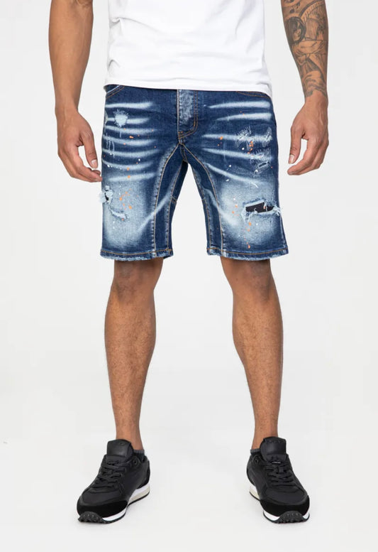 Short Jeans fashion delavé bleu marine