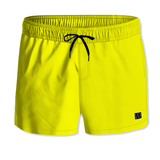 Short de bain Jaune Fluo homme Uni Poches | Freegun