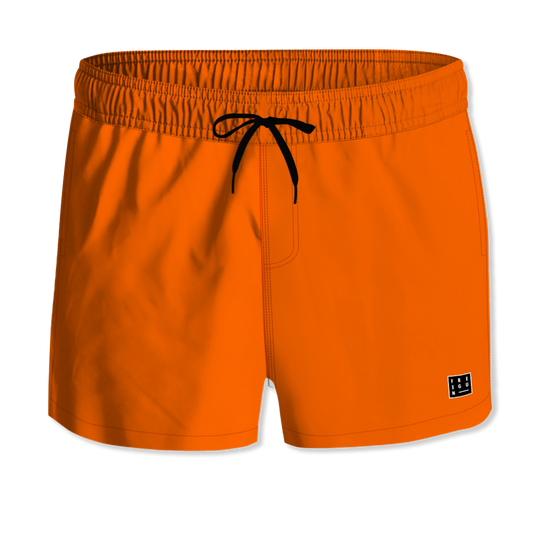 Short de bain Orange Fluo homme Uni Poches | Freegun