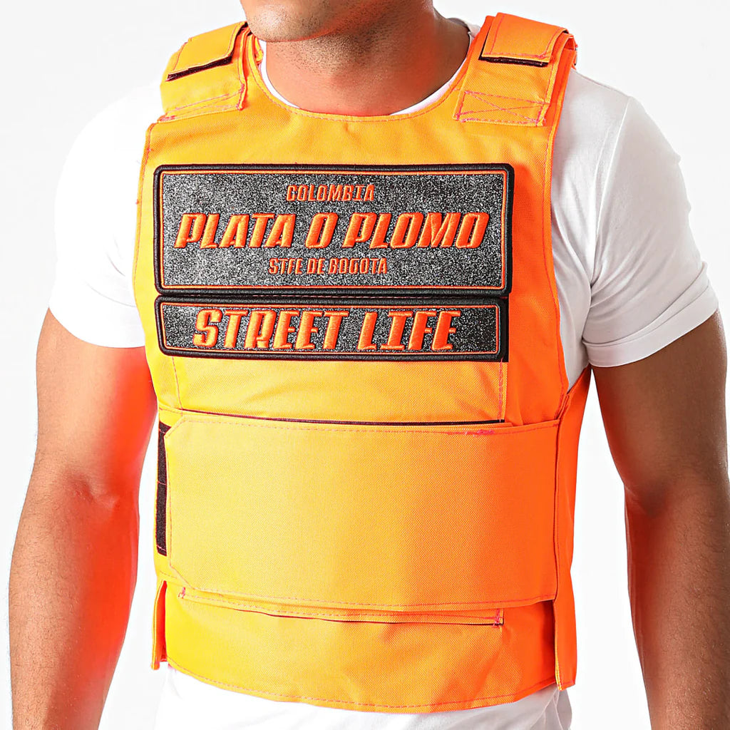 Gilet Streetwear “Plata o Plomo” – Full Black – Urbain & Ajustable