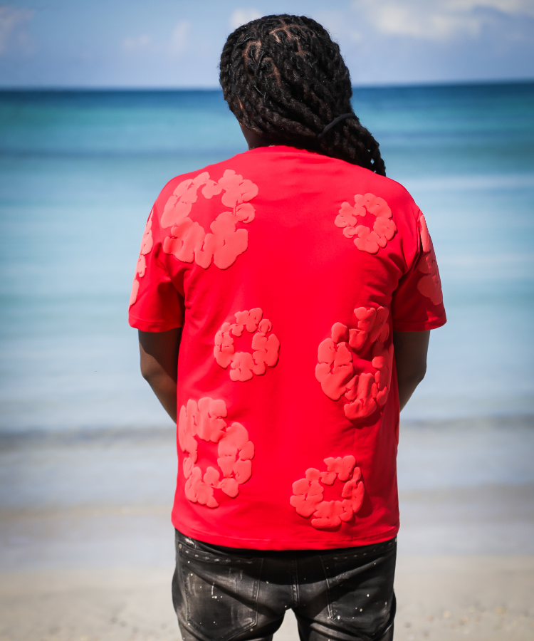 T-SHIRT  Regular Denim floral pattern